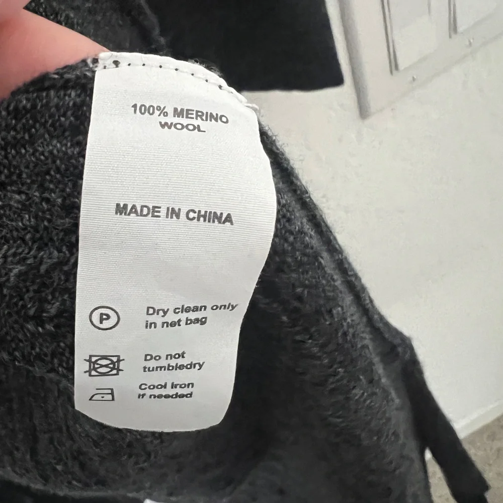 Megan Park Merino Wool Long Cardigan Duster Sweater Dress Gray Boutique Designer - Picture 7 of 8